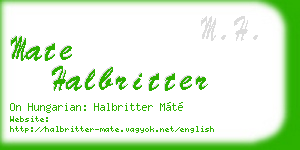 mate halbritter business card