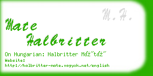 mate halbritter business card